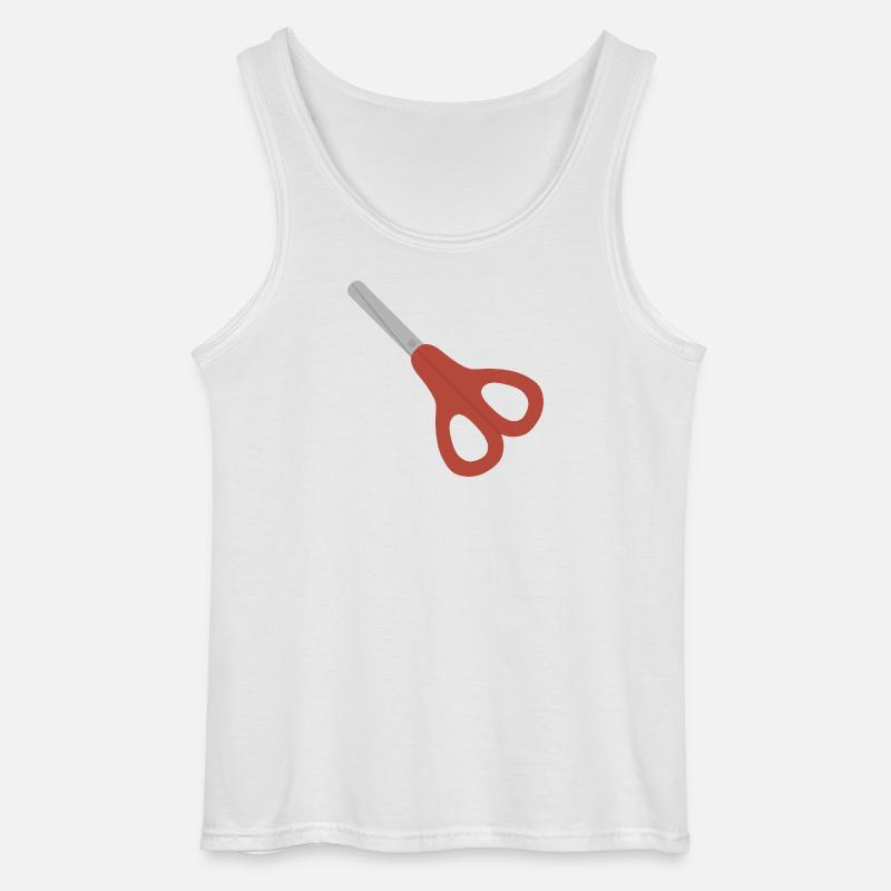 Rote Schere-Ikone - Gildan Männer Tank Top - Weiß
