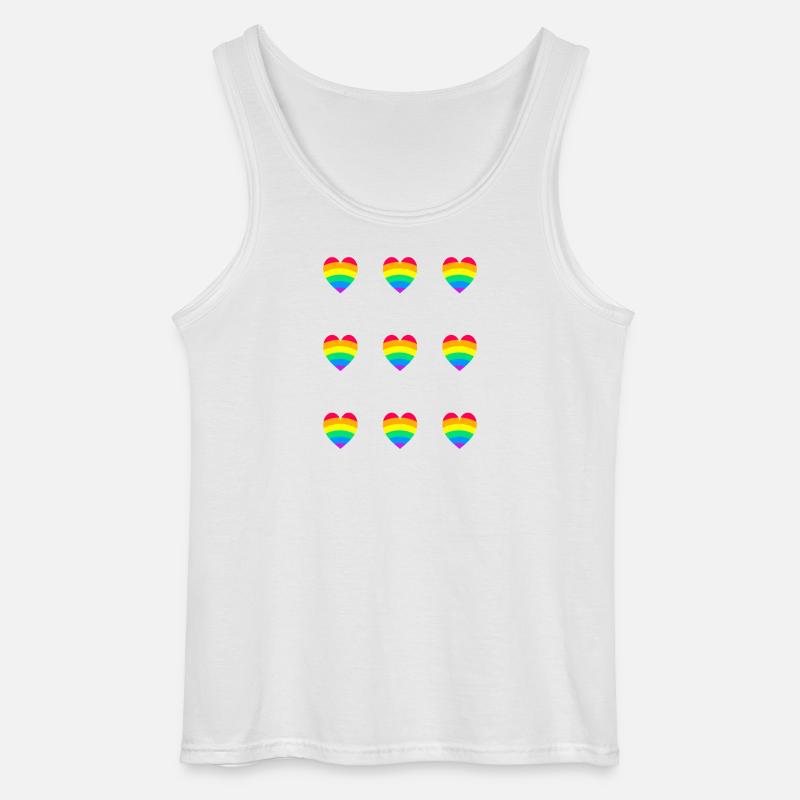 LGBT Pride Rainbow Hearts - Gildan Männer Tank Top - Weiß