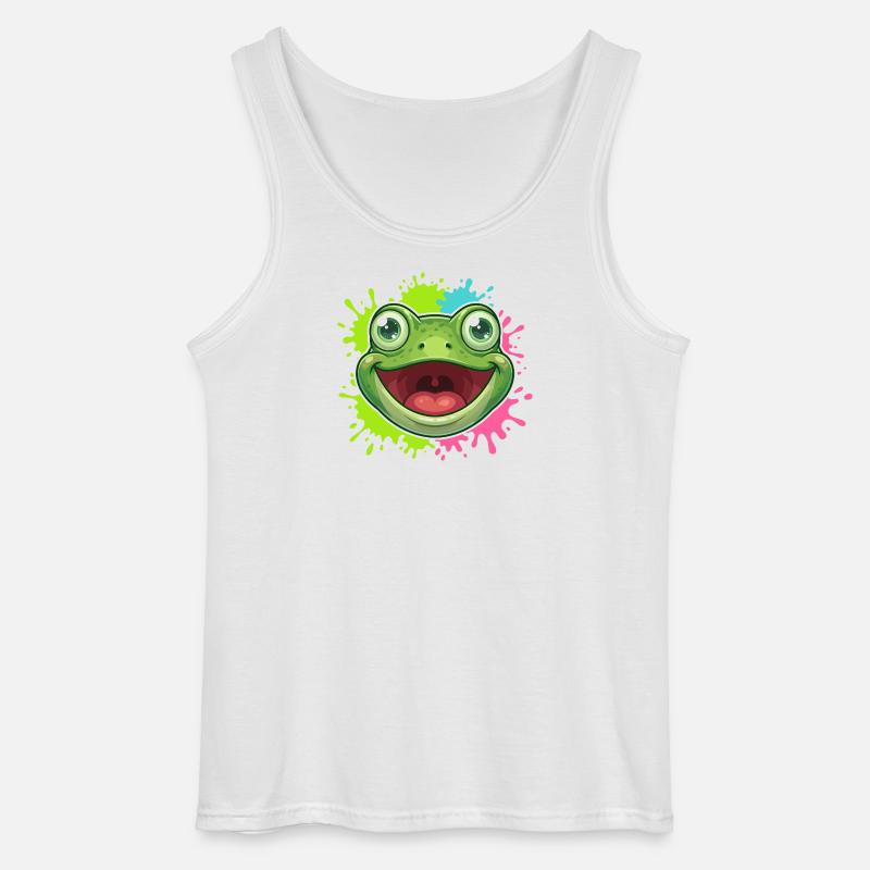 Fröhlicher Frosch Spritzer - Gildan Männer Tank Top - Weiß