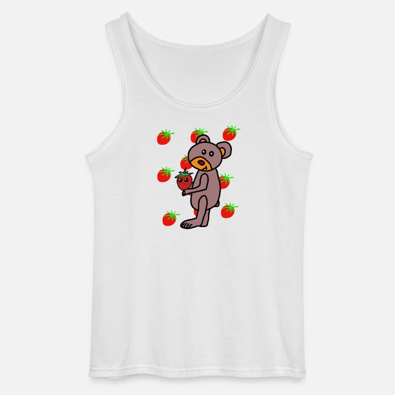 Teddy Teddybär Erdbeere Erdbeeren Kind - Gildan Männer Tank Top - Weiß
