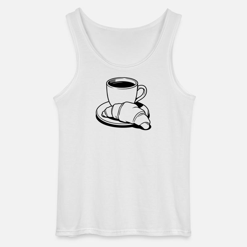 Kaffeecroissant - Gildan Männer Tank Top - Weiß