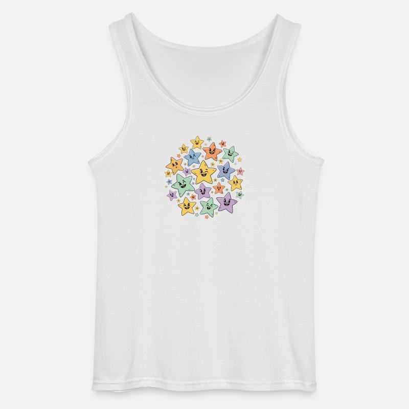 Bunte Sternchen Explosion - Gildan Männer Tank Top - Weiß