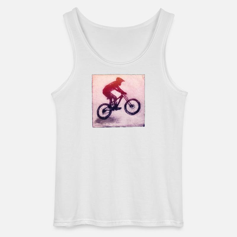 Mountainbiker - handgeschnitzte Druckvorlage - Gildan Männer Tank Top - Weiß