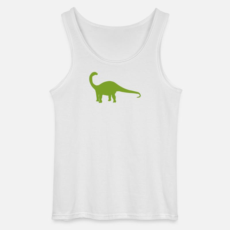 Saurier Silhouette Grün - Gildan Männer Tank Top - Weiß