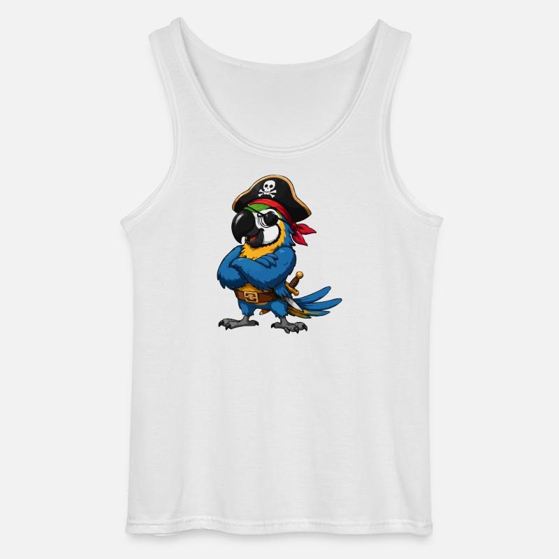 Pirate bird with eye patch - Gildan Men’s Tank Top - white