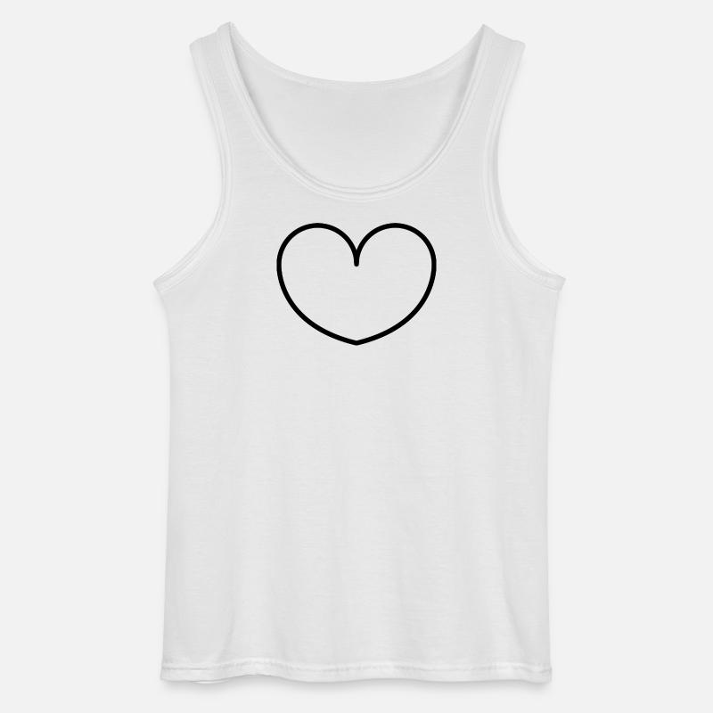 Herz - Gildan Männer Tank Top - Weiß