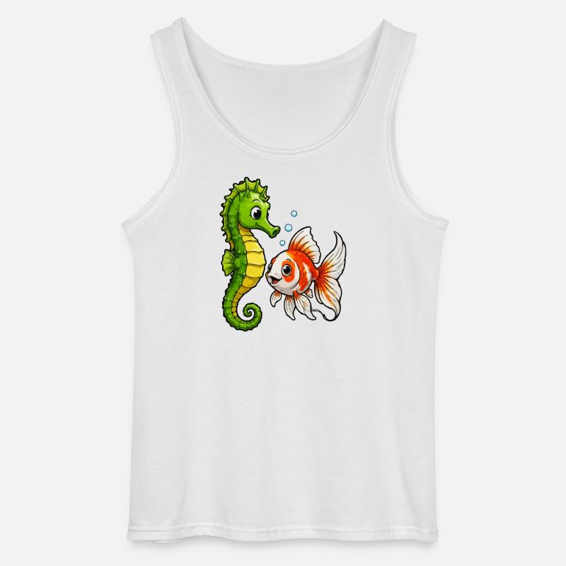 Unterwasserfreunde Seepferdchen Goldfisch - Gildan Männer Tank Top - Weiß