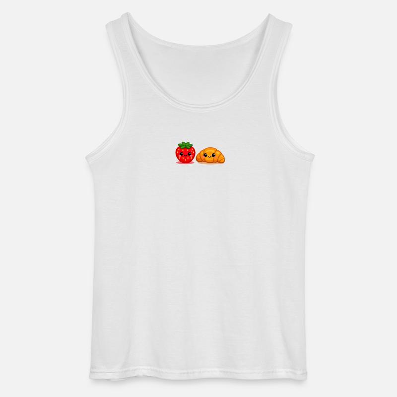 Erdbeer-Croissant-Freunde - Gildan Männer Tank Top - Weiß