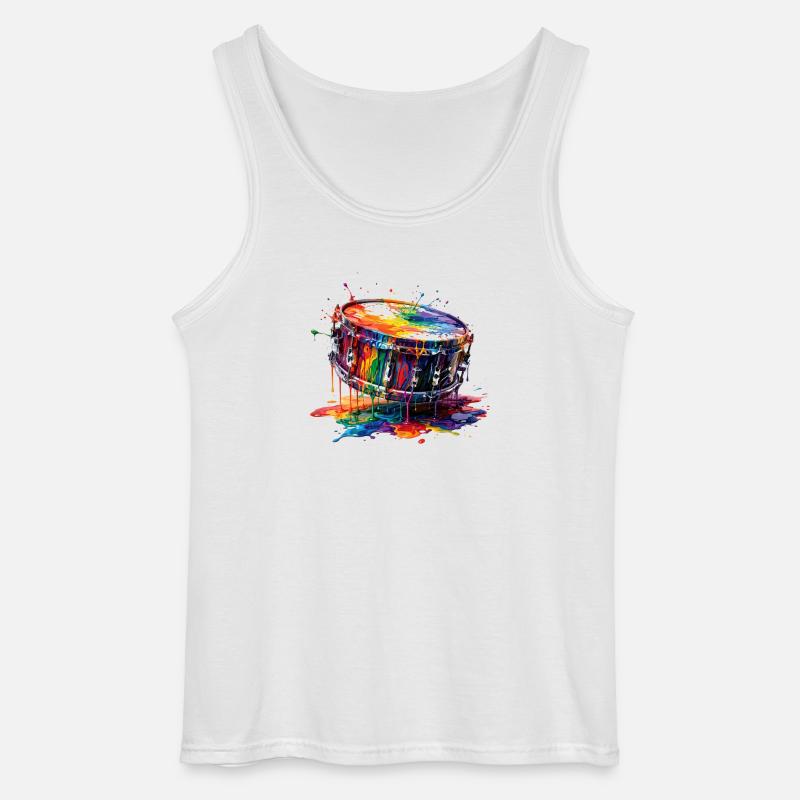 Snaredrum mit tropfender Farbe - Gildan Männer Tank Top - Weiß