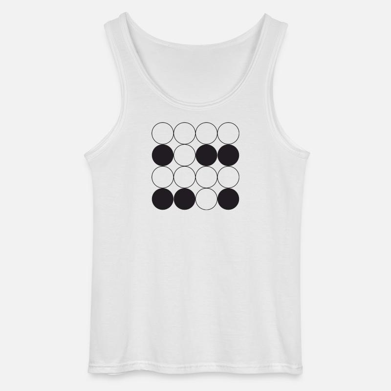 Circle Grid design - Gildan Men’s Tank Top - white