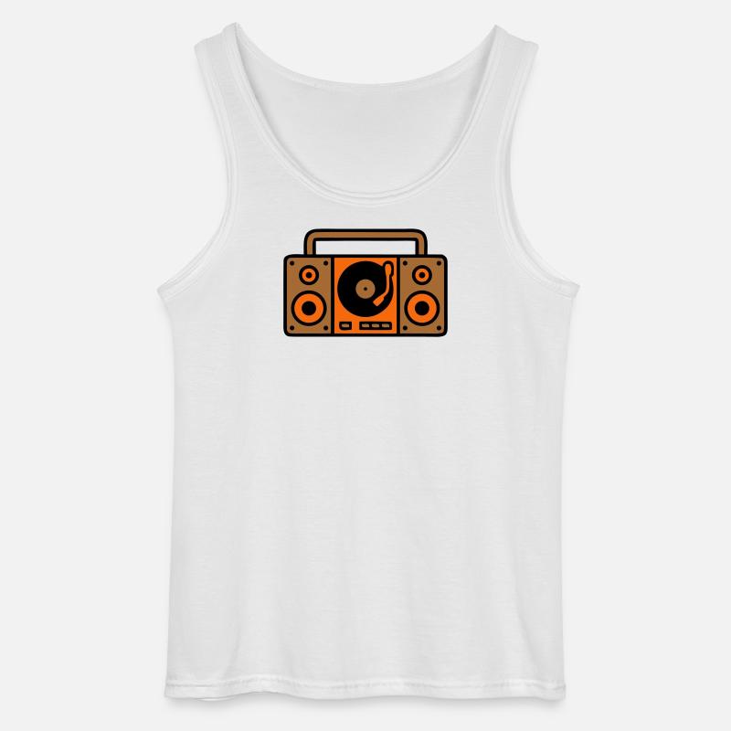 Retro Boombox Ghettoblaster 80er - Gildan Männer Tank Top - Weiß