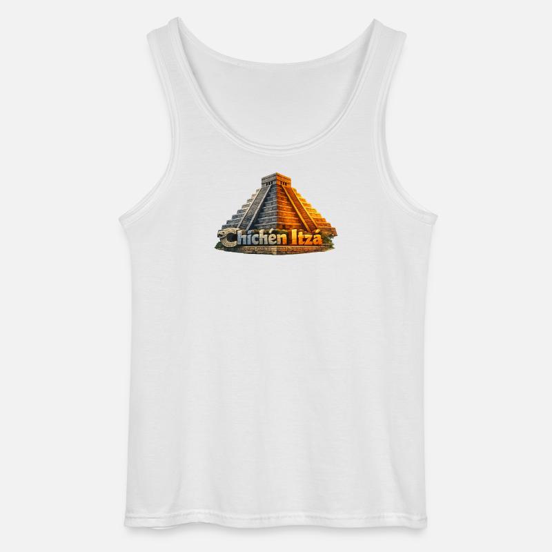 Chichen-Itza-Pyramiden-Schlange - Gildan Männer Tank Top - Weiß