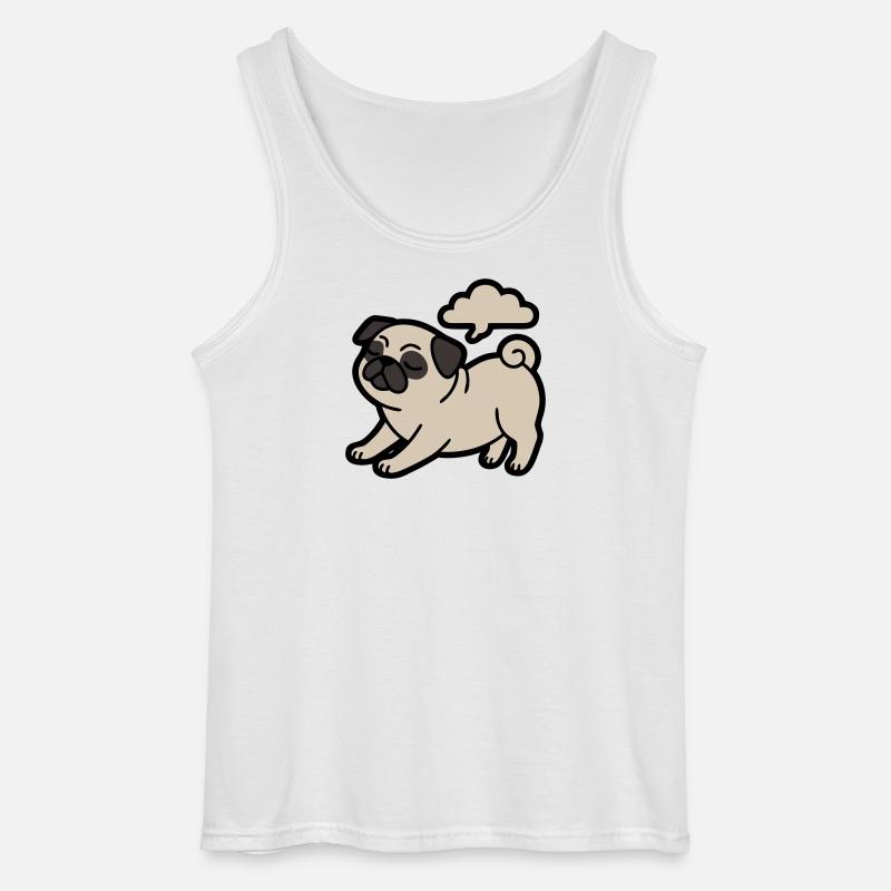 Pupsender Mops Hund Lustig - Gildan Männer Tank Top - Weiß