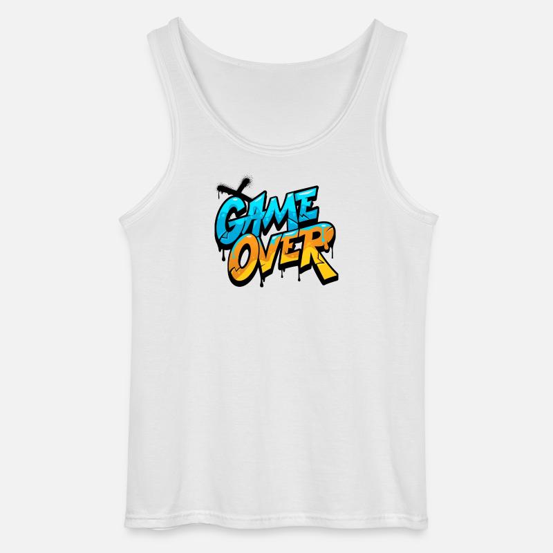 Game Over Graffiti Éclat - Débardeur Gildan Homme - blanc