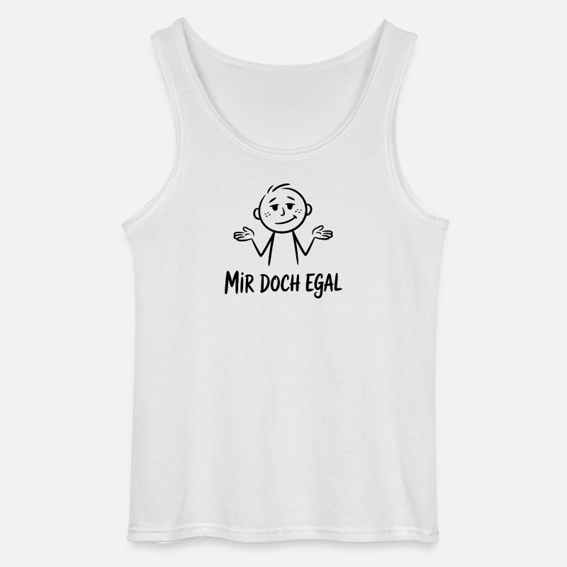 Mir Doch Egal Strichmännchen - Gildan Männer Tank Top - Weiß
