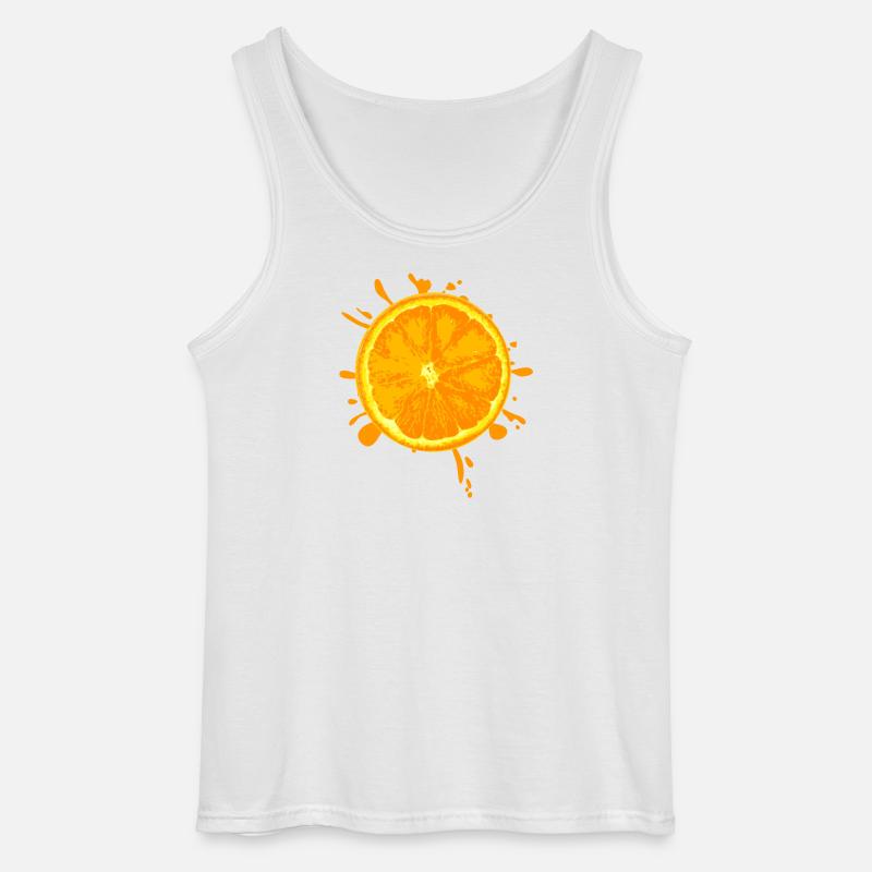 Orangenscheibe Spritzer Design - Gildan Männer Tank Top - Weiß