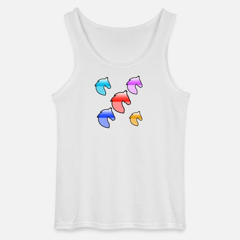 Pferde - Gildan Männer Tank Top - Weiß