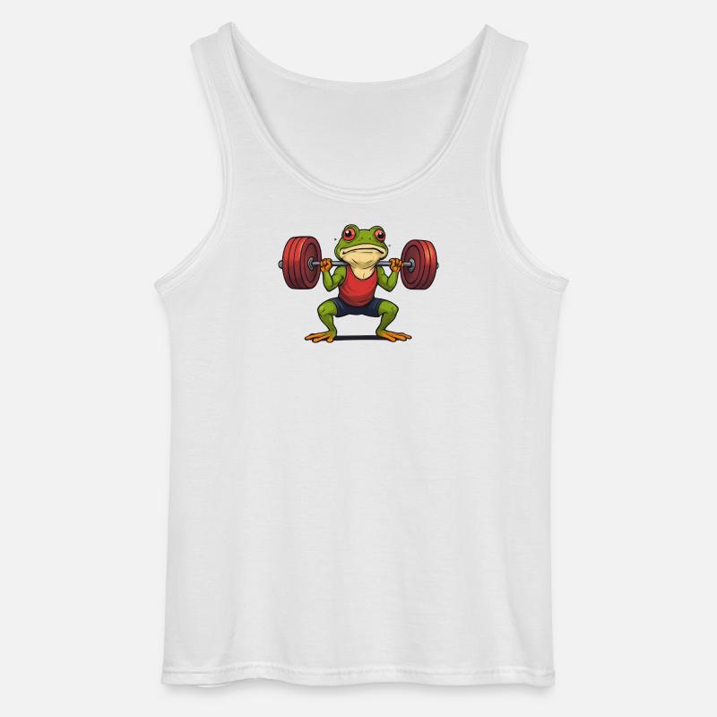 Muskulärer Gewichtheberfrosch - Gildan Männer Tank Top - Weiß
