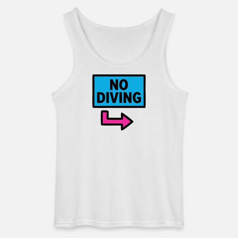 No Diving Schild Pool Retro - Gildan Männer Tank Top - Weiß