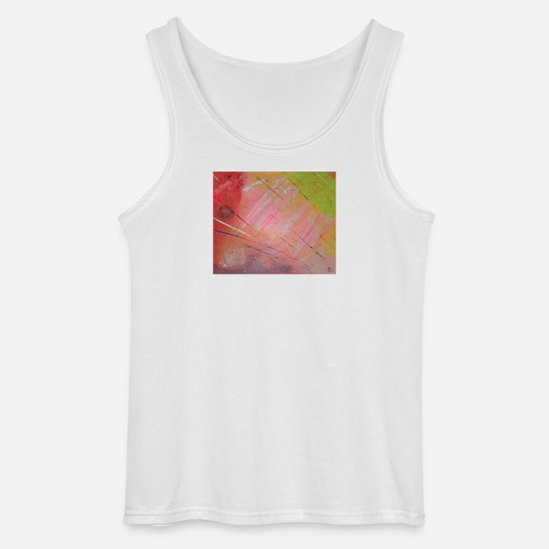 Neon Diagonal Stripe Abstract - Gildan Men’s Tank Top - white