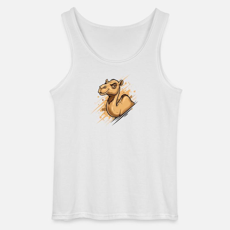 Kamel Karikatur Spritz-Splash - Gildan Männer Tank Top - Weiß