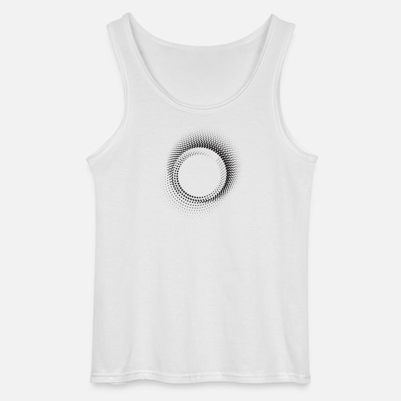 Halo Dot Ring Pattern - Gildan Men’s Tank Top - white