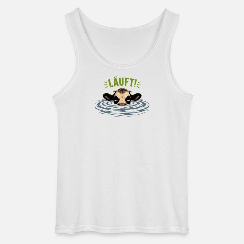 Die genervte Kuh- Motiv LÄUFT - Gildan Männer Tank Top - Weiß