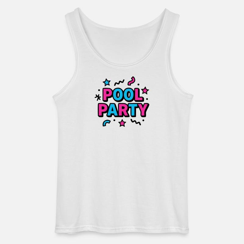 Pool Party 90s Lettering - Gildan Men’s Tank Top - white