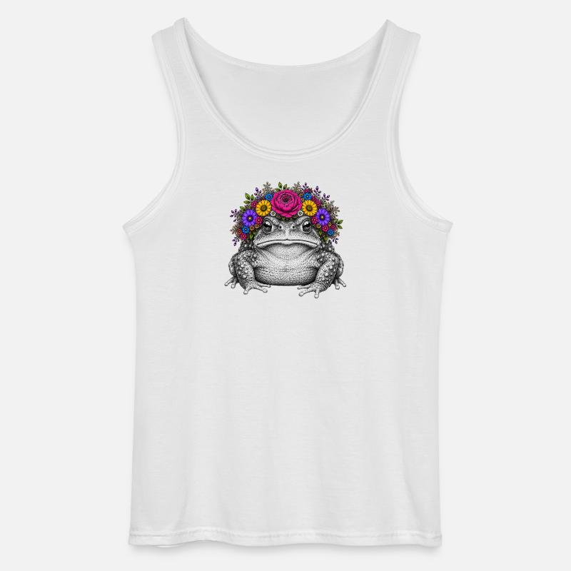 Kröte mit Blumenkrone - Gildan Männer Tank Top - Weiß