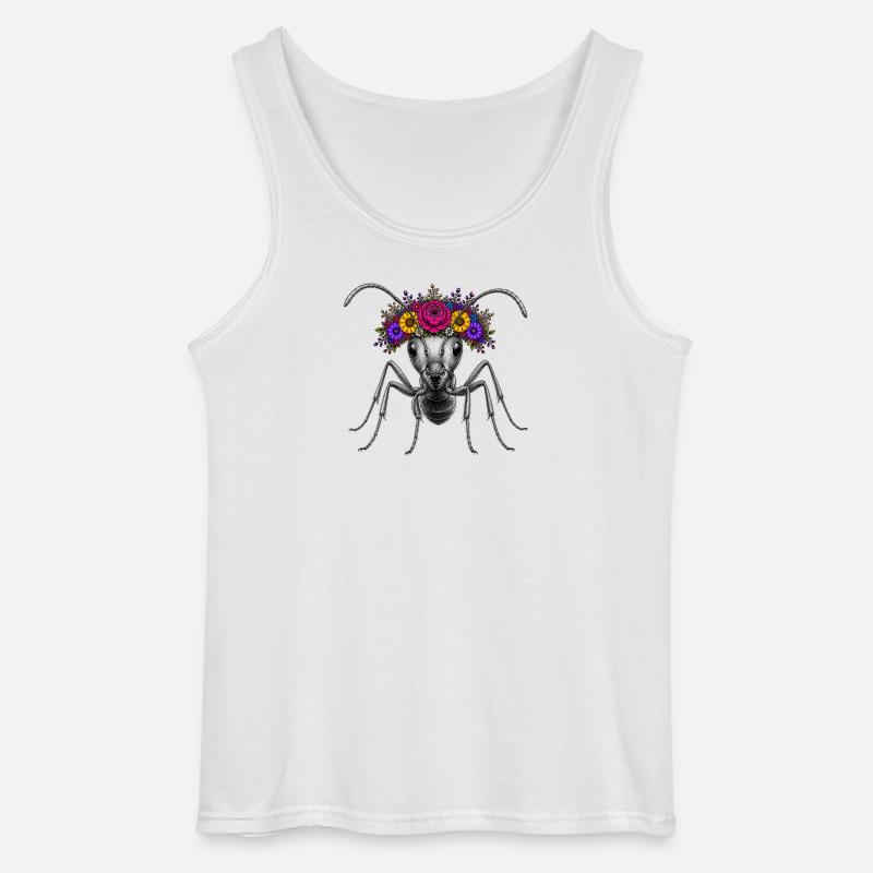 Blütenkrone-Ant Ameise - Gildan Männer Tank Top - Weiß