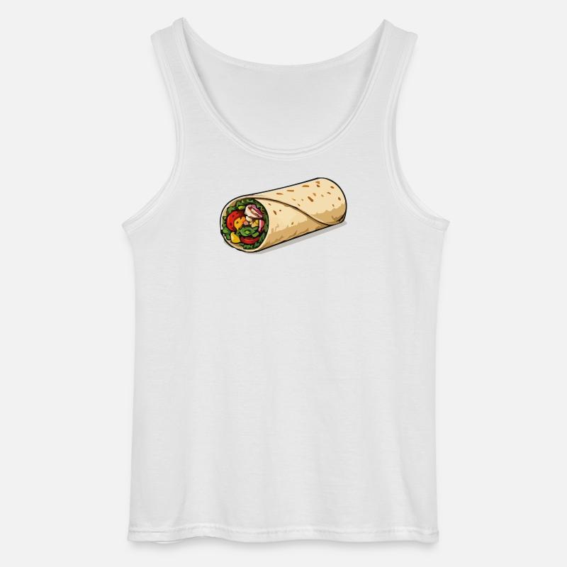 Farbintensiver Burrito-Wrap - Gildan Männer Tank Top - Weiß