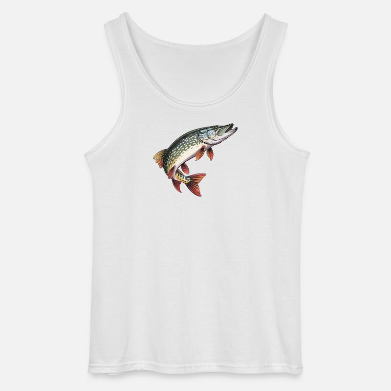 Springender Hecht - Gildan Männer Tank Top - Weiß