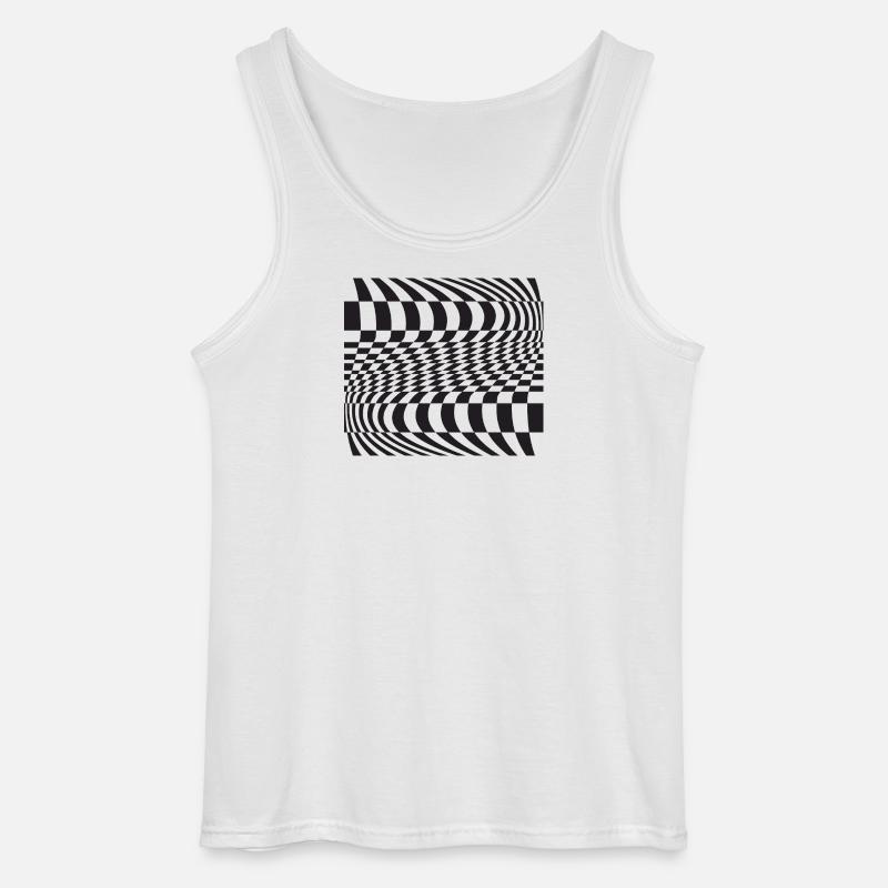 Gitter der optischen Kurve - Gildan Männer Tank Top - Weiß
