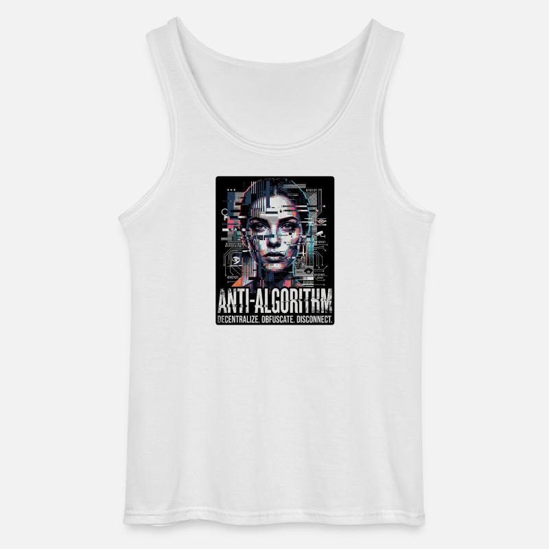 Anti Algorithm - Gildan Männer Tank Top - Weiß