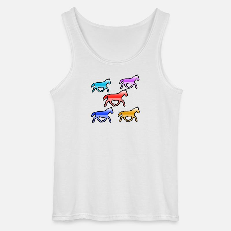 Pferde - Gildan Männer Tank Top - Weiß