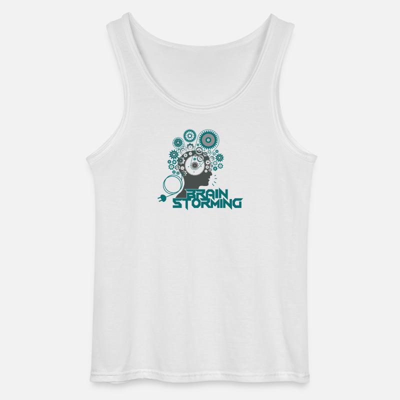 Brainstorming Head – Büro & Office Ideen - Gildan Männer Tank Top - Weiß