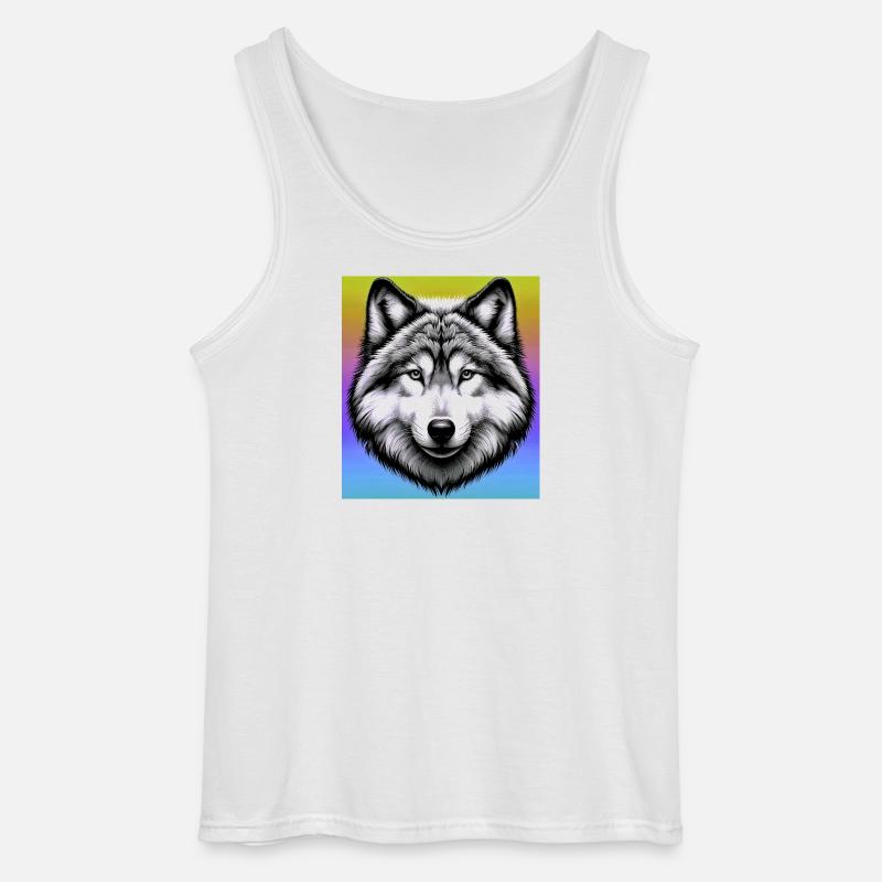 Wolf - Gildan Men’s Tank Top - white