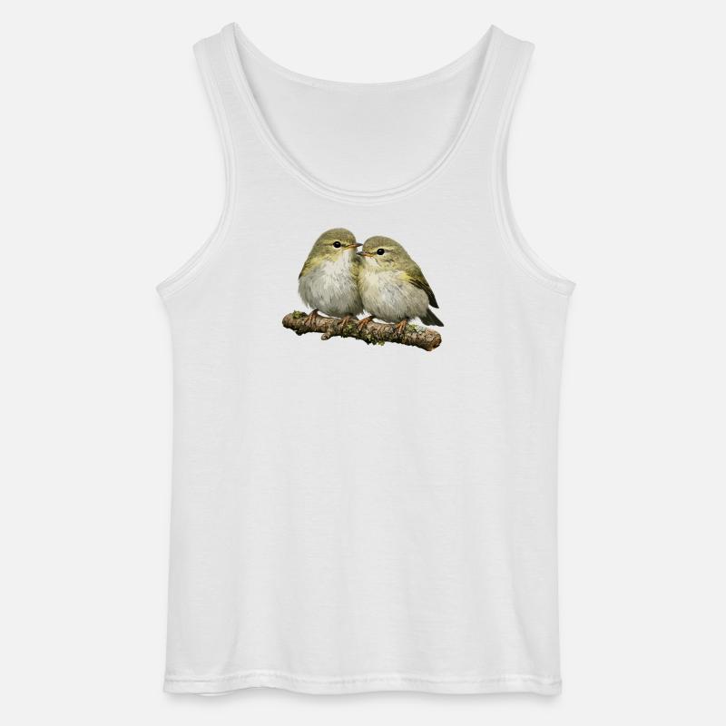 Chiffchaff auf Ast küssen - Gildan Männer Tank Top - Weiß