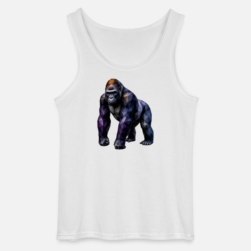 Gorilla Polygon – Farbige Geometrie - Gildan Männer Tank Top - Weiß
