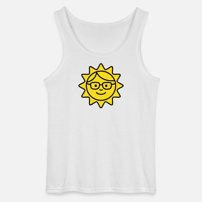 Laughing Sun Glasses Comic - Gildan Men’s Tank Top - white