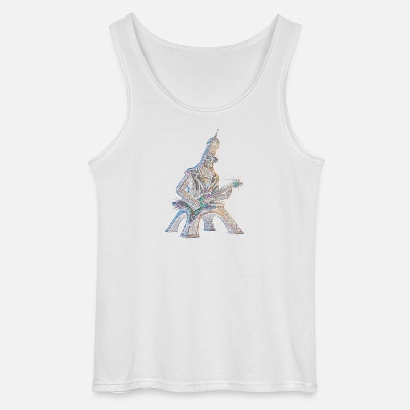 Eiffelturm spielt E-Gitarre - Gildan Männer Tank Top - Weiß