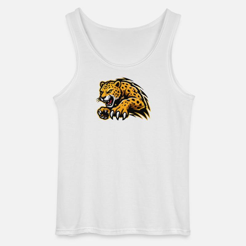 Ferocious Leopard Assault - Gildan Men’s Tank Top - white