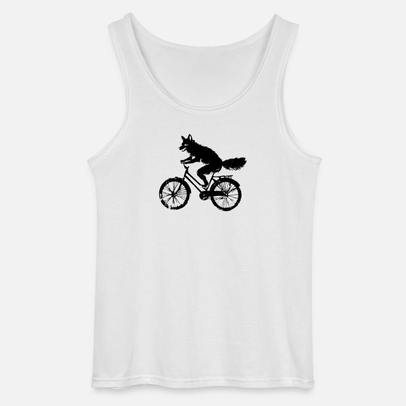 Bicycle Fox - Gildan Men’s Tank Top - white