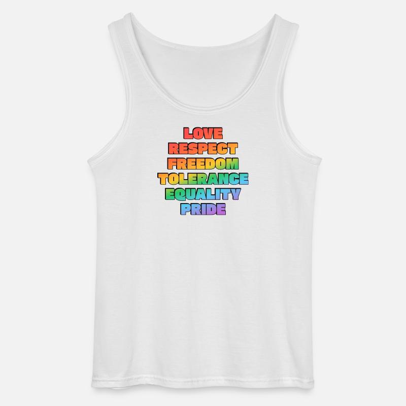 Rainbow Pride Values - Gildan Men’s Tank Top - white
