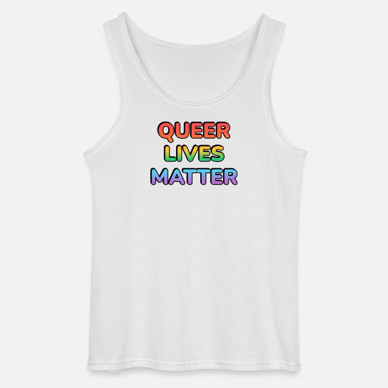 Queer Lives Matter Regenbogen - Gildan Männer Tank Top - Weiß