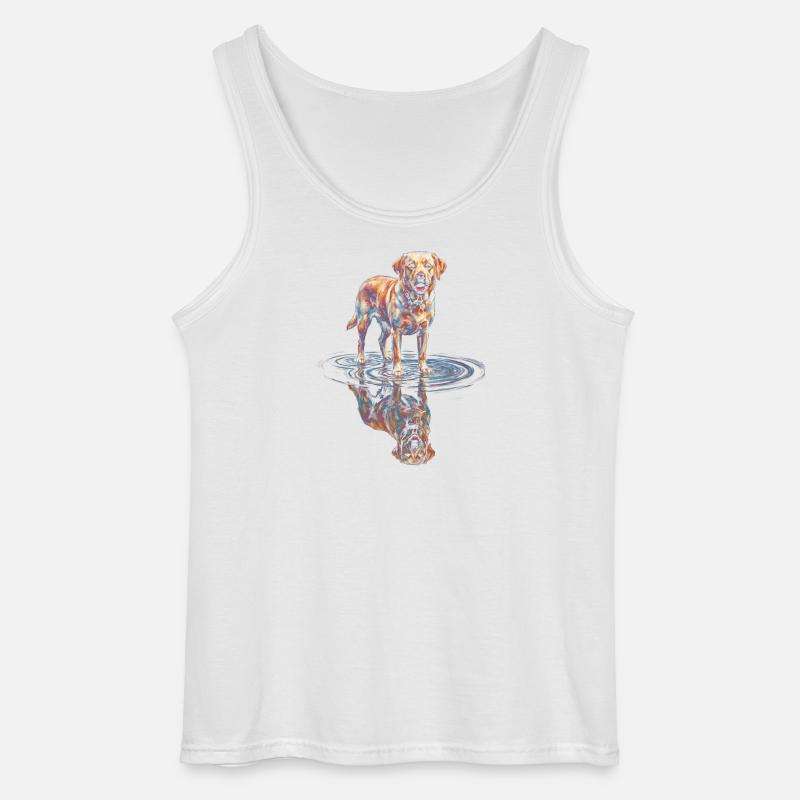 Labrador Retriever mit Wasserreflexion - Gildan Männer Tank Top - Weiß