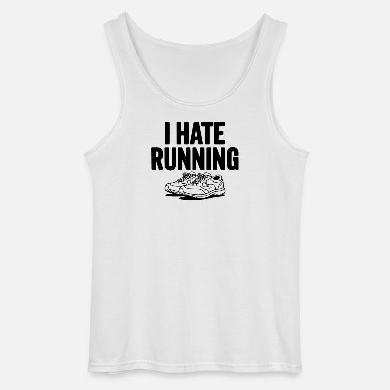I Hate Running - Gildan Men’s Tank Top - white