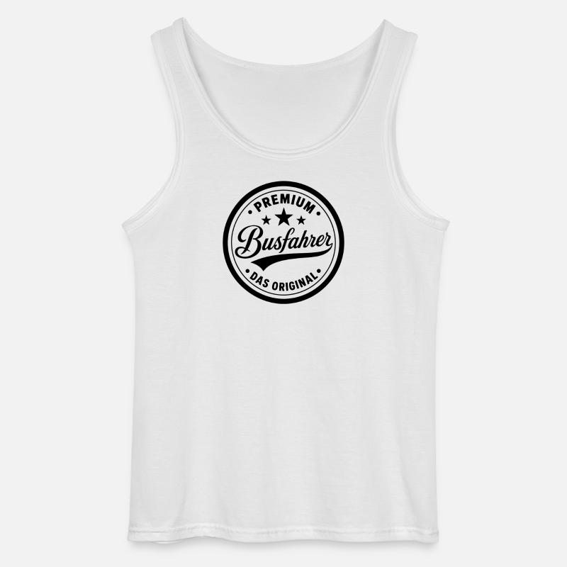 Premium Siegel Busfahrer Original Berufe  - Gildan Männer Tank Top - Weiß