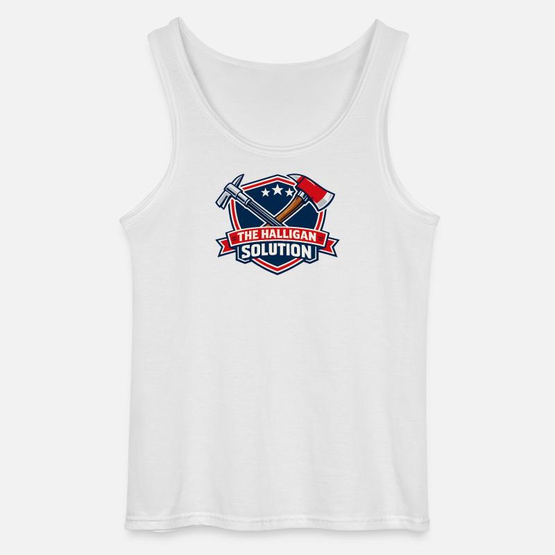 Halligan Solution Schild Grafik - Gildan Männer Tank Top - Weiß