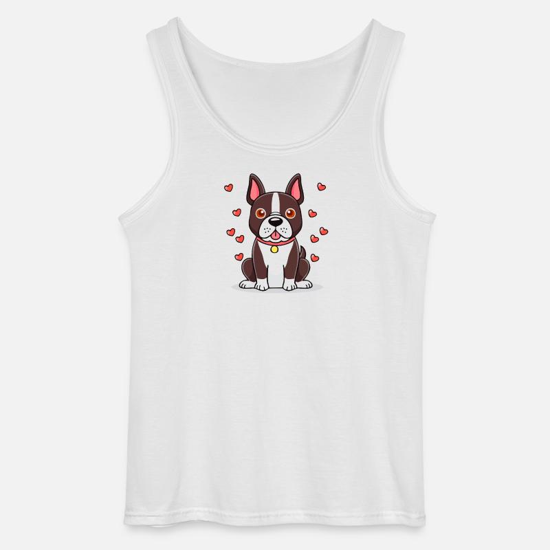 Boston Terrier (comic) - Gildan Men’s Tank Top - white